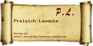 Preisich Levente névjegykártya