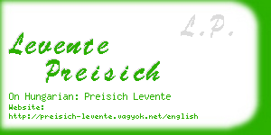 levente preisich business card